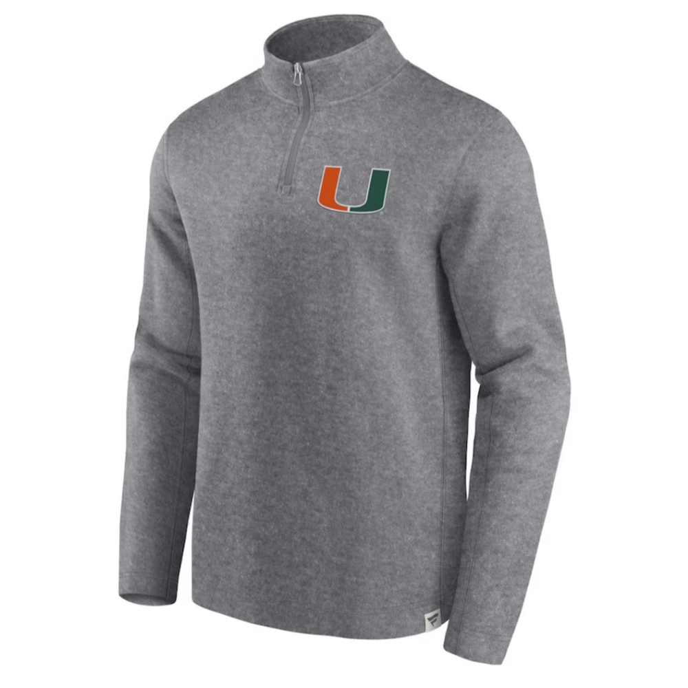 Miami Hurricanes Fanatics Vintage Fleece Quarter-Zip Jacket